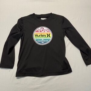 Boys Black Long Sleeve Hurley Sun Shirt Size 5/6